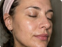 Customer result with eyes closed and natural glow